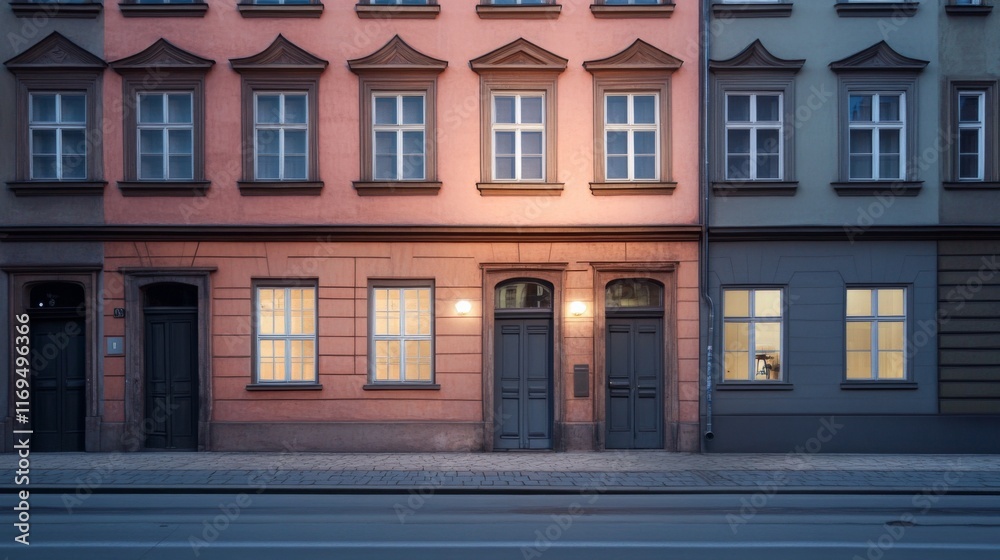Obraz premium Restored Historic Buildings with Modern Interiors