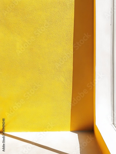 Yellow Wall Corner With Whi...