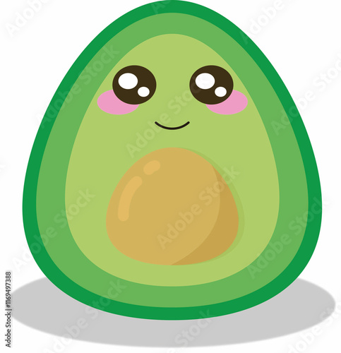 green avocado cartoon
