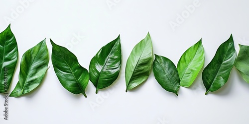 Green leaves arranged in a ...