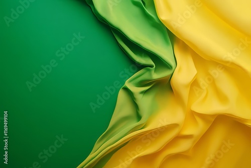 Green and Yellow Silk Fabri...