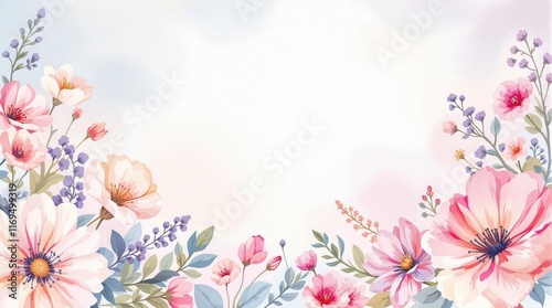 Wallpaper Mural Watercolor flowers background 
 Torontodigital.ca
