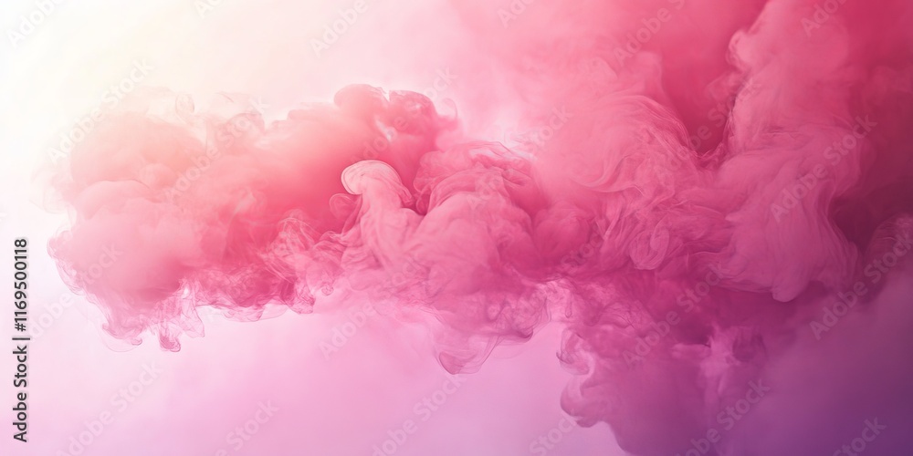 Fototapeta premium Abstract Pink and White Ink Swirls in Water