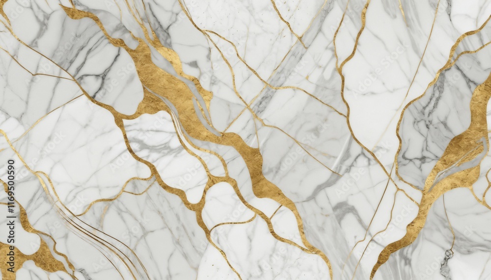 Fototapeta premium Golden and white marble texture with elegant patterns