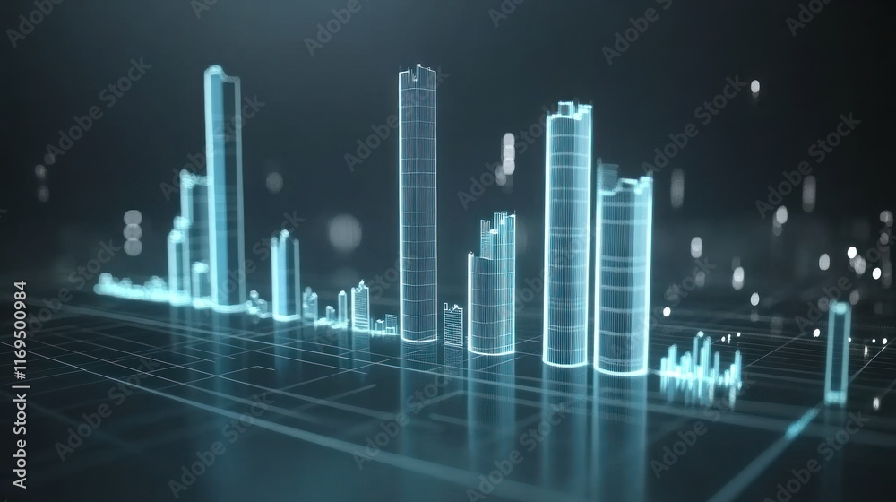 Abstract 3D Financial Data Visualization: Stock Market Charts and Graphs Abstract 3D Financial Data Visualization: Stock Market Charts and Graphs