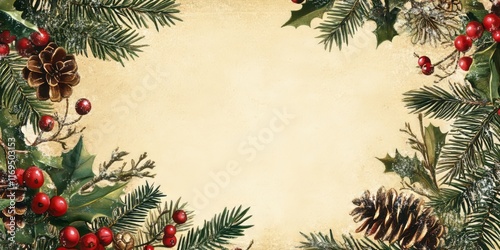 Festive Holiday Border With...