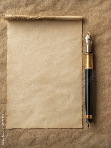 Aged Paper Scroll and Elega...