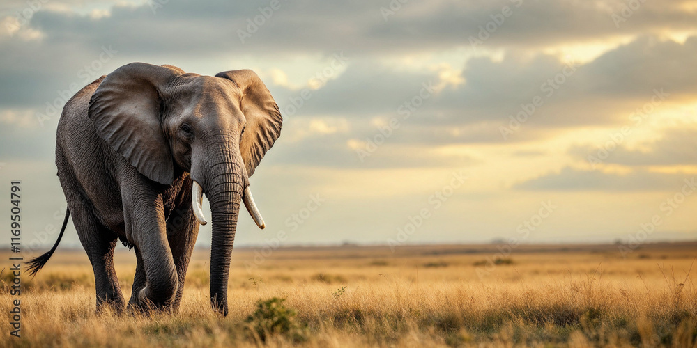 Fototapeta premium Concept photo of an elephant with space for text