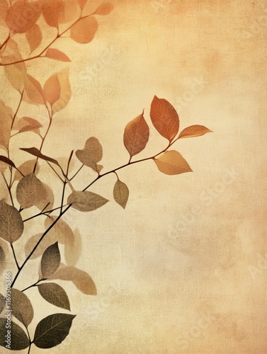 Autumn Leaves Branch on Tex...
