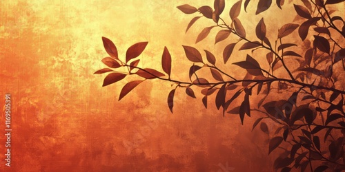Silhouette Branch with Leav...