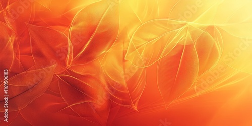 Abstract Orange Leaves Soft...