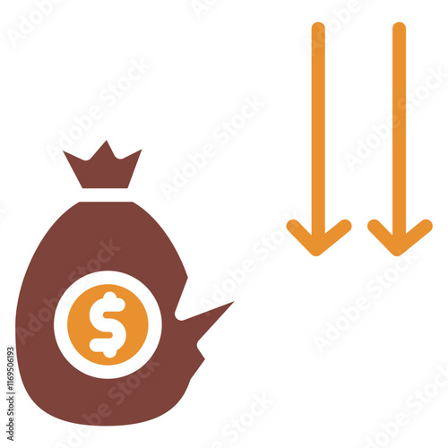 Money Lost Glyph Two Color Icon