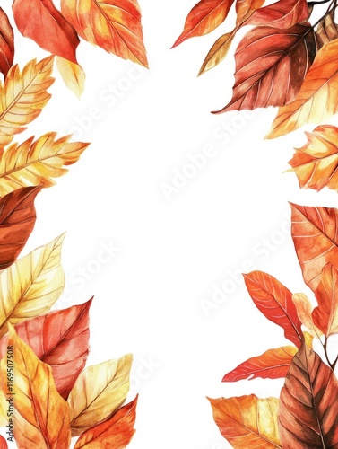 Autumn leaves frame waterco...