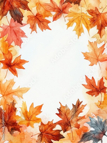 Autumn Maple Leaves Frame W...