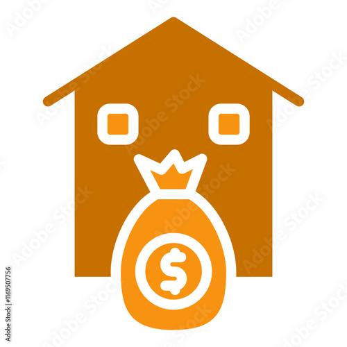 Mortgage Glyph Two Color Icon