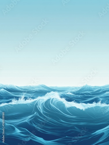 Abstract Ocean Waves Under ...