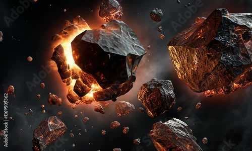 Asteroids crashing in a cosmic storm