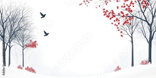 Winter Landscape with Bare ...