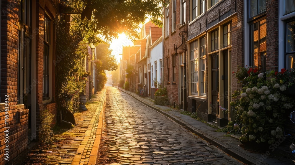 Fototapeta premium Cityscape of Historic Middelburg: Capturing Heritage and Culture in the Heart of Zeeland, Netherlands