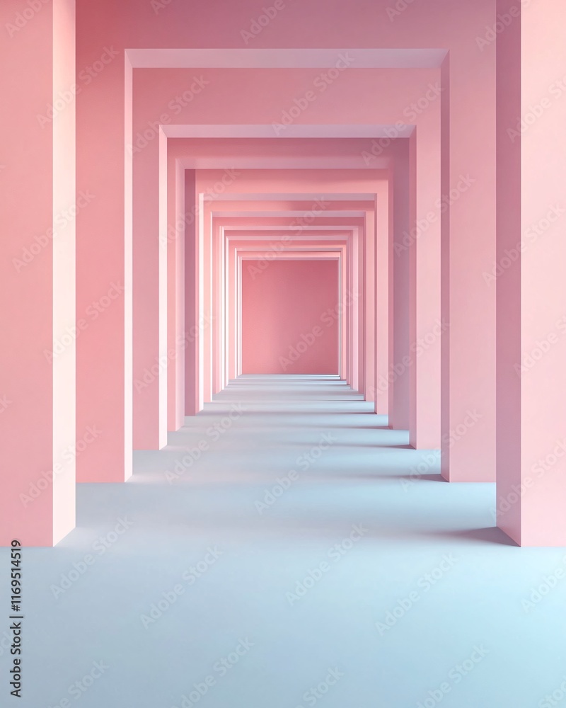 Fototapeta premium Abstract Pink Corridor