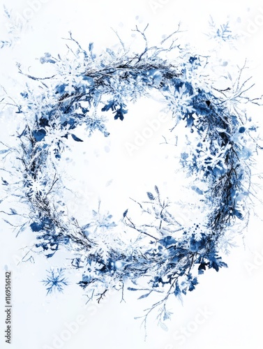A Winter Snow Wreath of Fro...