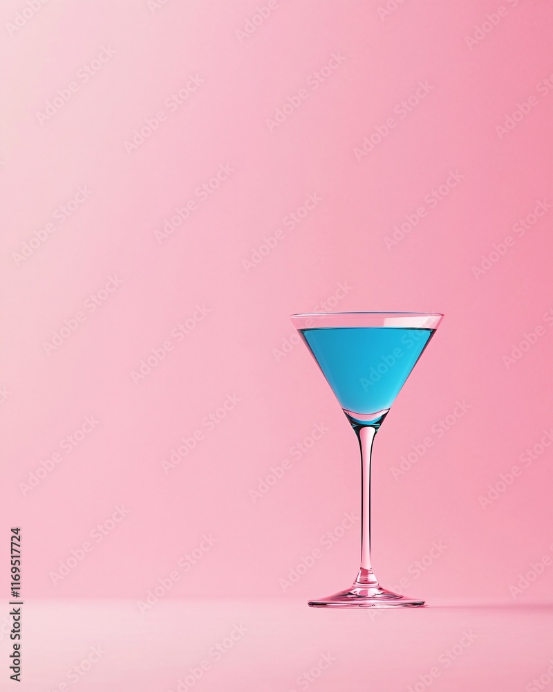 Blue cocktail in a elegant glass Blue cocktail in a elegant glass