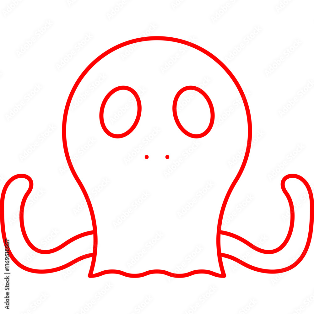 Octopus Face icon single vector illustration Octopus Face icon single vector illustration
