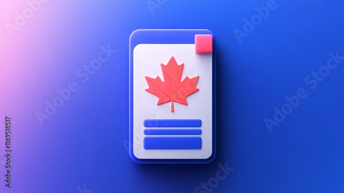 Canadian Identification Card with Maple Leaf