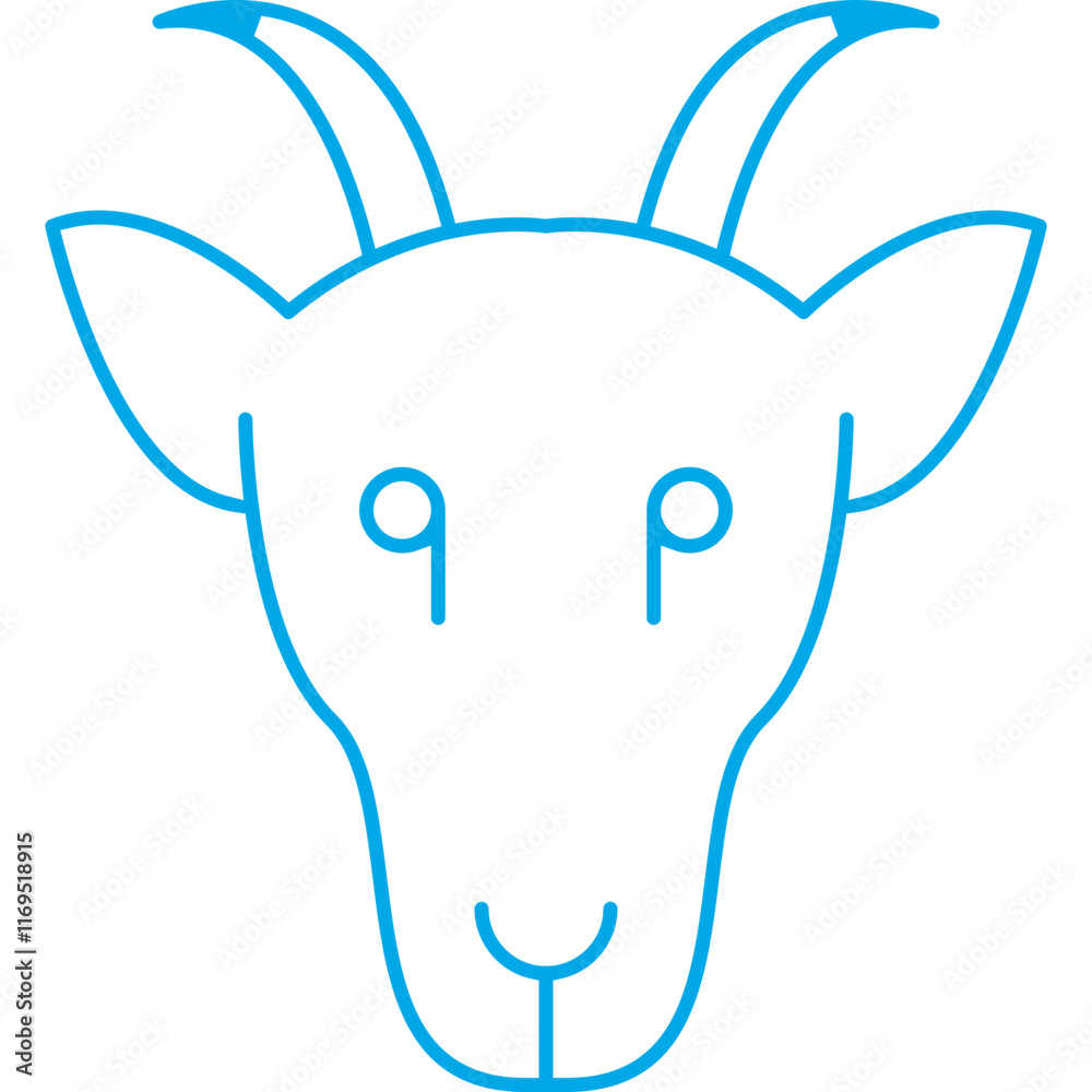 Goat Face icon single vector illustration Goat Face icon single vector illustration