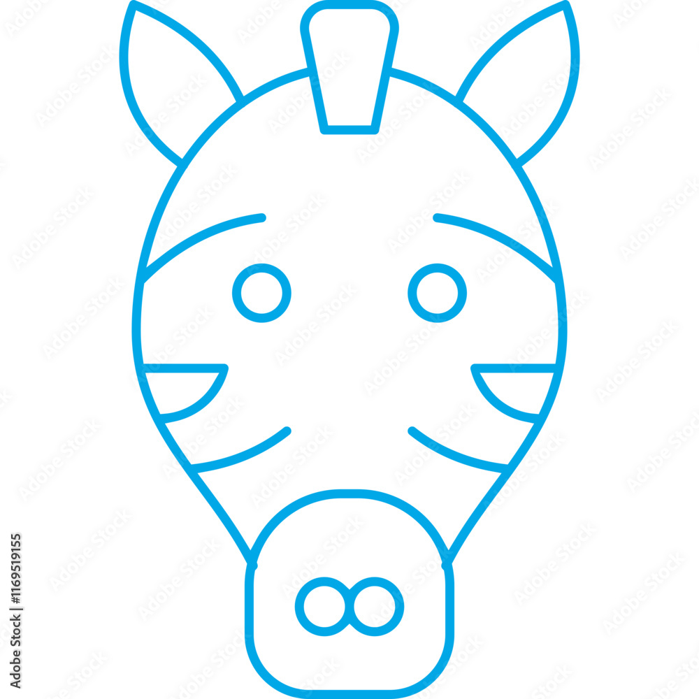 Zebra Face icon single vector illustration Zebra Face icon single vector illustration