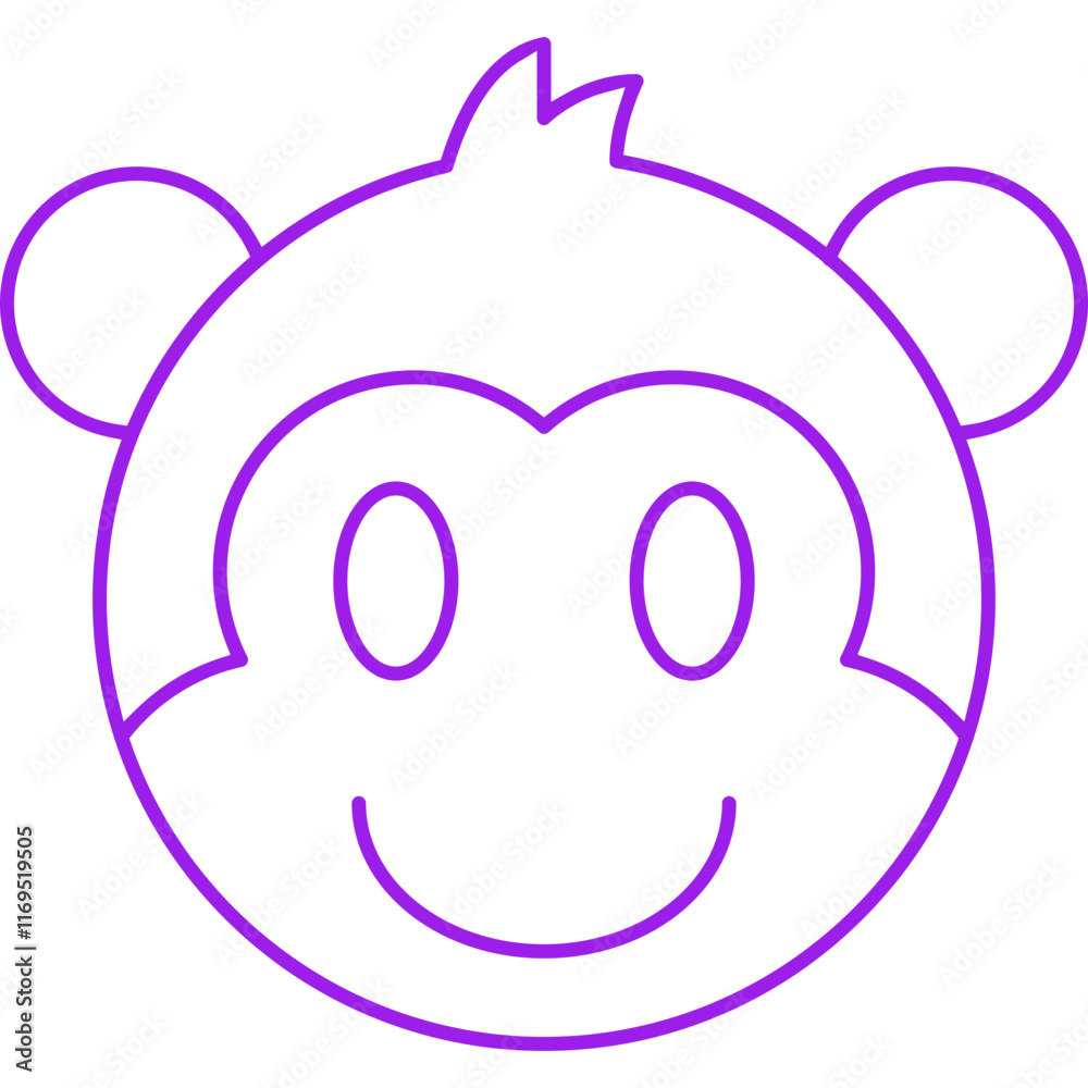 Monkey face icon single vector illustration Monkey face icon single vector illustration