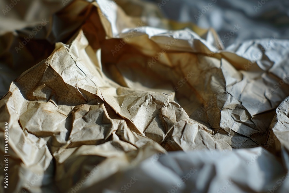 Crumpled Paper Texture Background with Grunge Effect