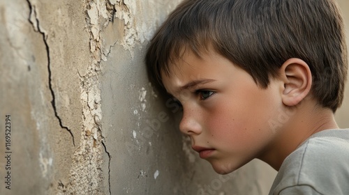 A Young Boy's Solitude: A Portrait of Pensiveness