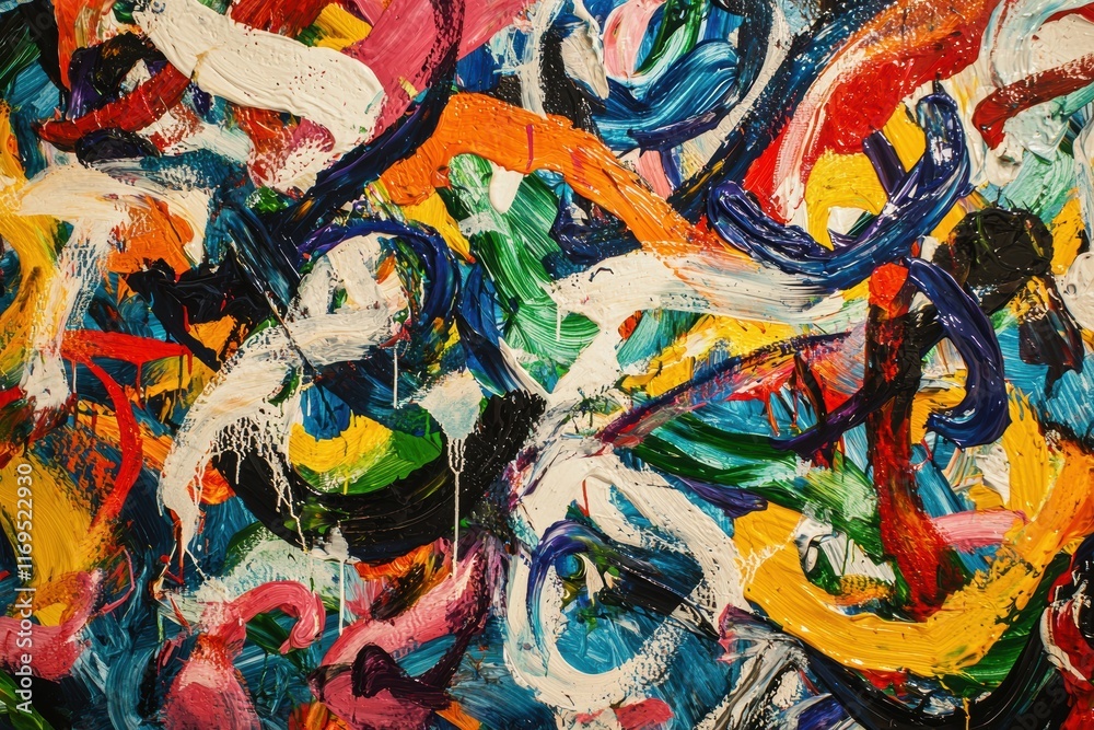 Fototapeta premium Abstract Expressionism on Alcohol Dependence: Vivid Swirls and Bold Colors in Abstract Painting