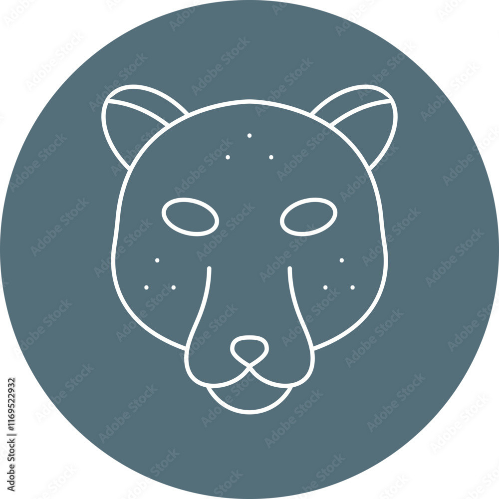 Naklejka premium Leopard Face icon single vector illustration