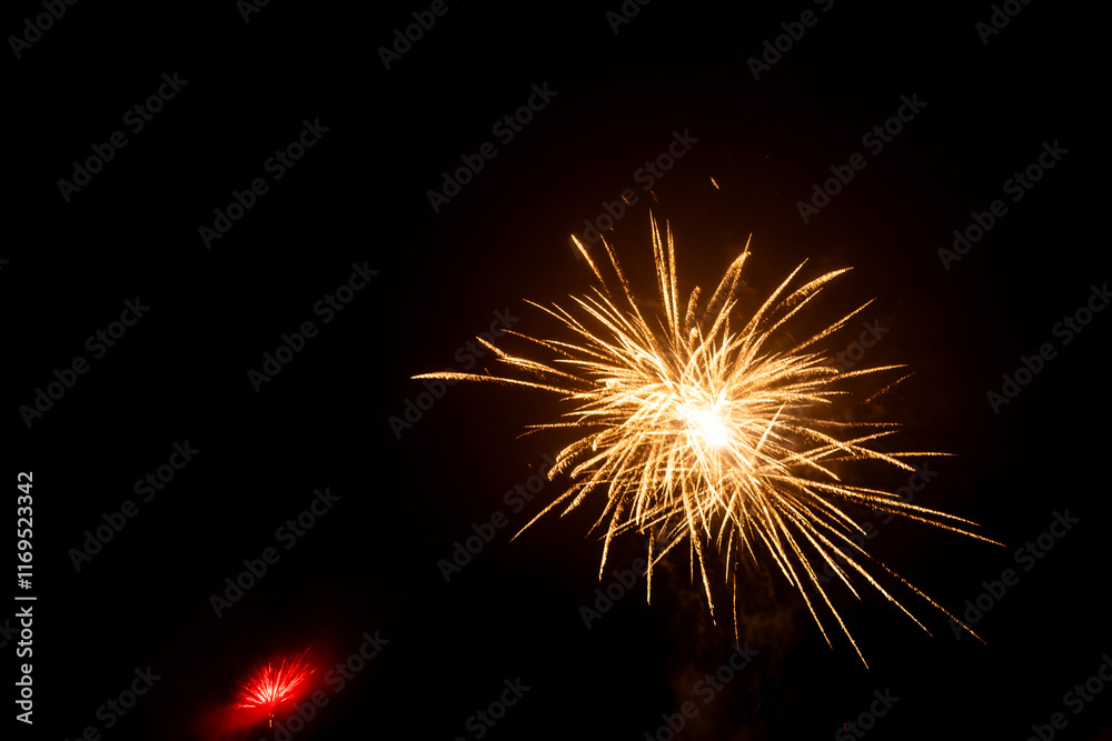 Fototapeta premium beautiful photos of fireworks captured while celebrating New Year's Eve