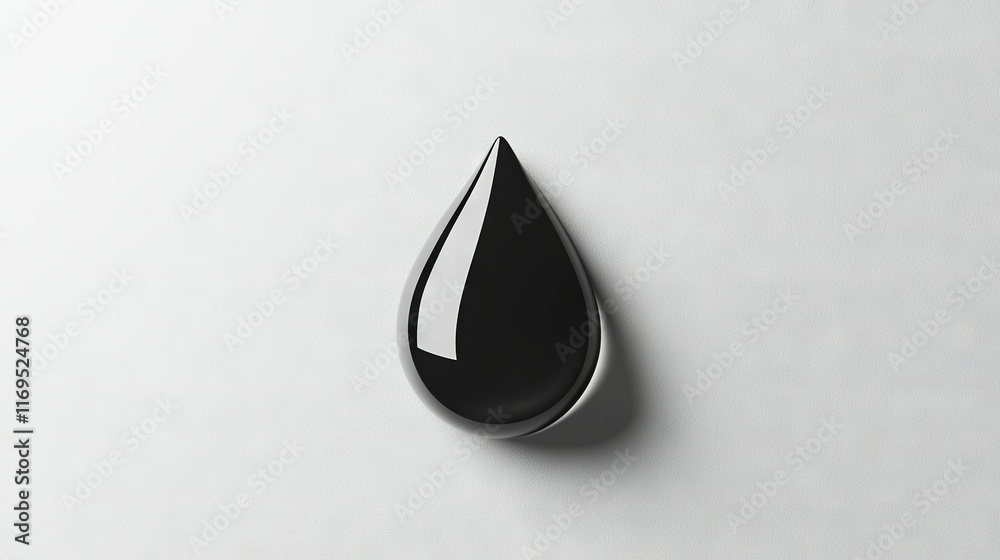 Fototapeta premium A monochromatic image portrays a droplet sitting atop a white background, surrounded by a white wall