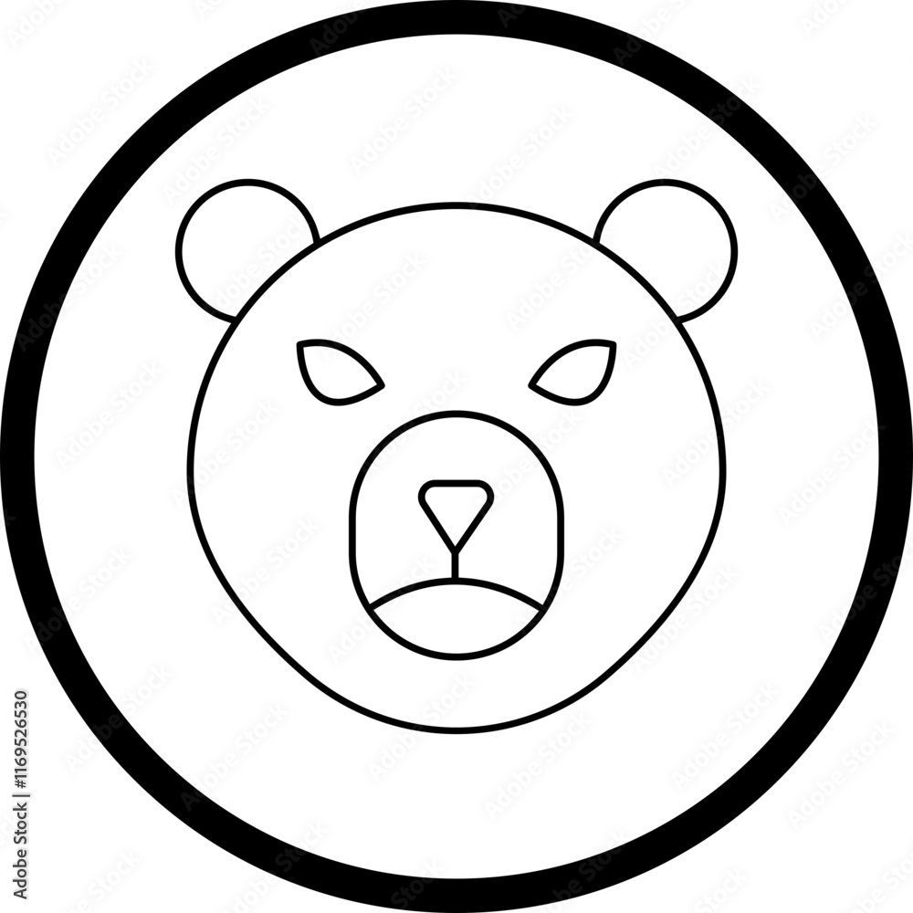 Bear Face icon single vector illustration Bear Face icon single vector illustration