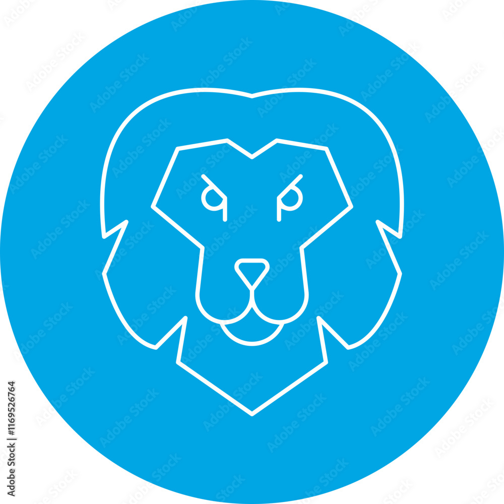 Lion Face icon single vector illustration Lion Face icon single vector illustration