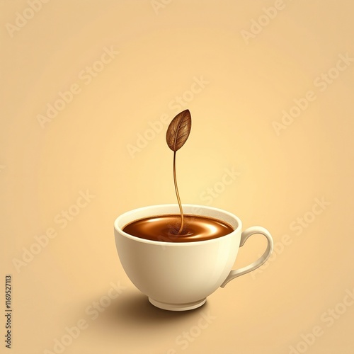 cup of coffee with beans
