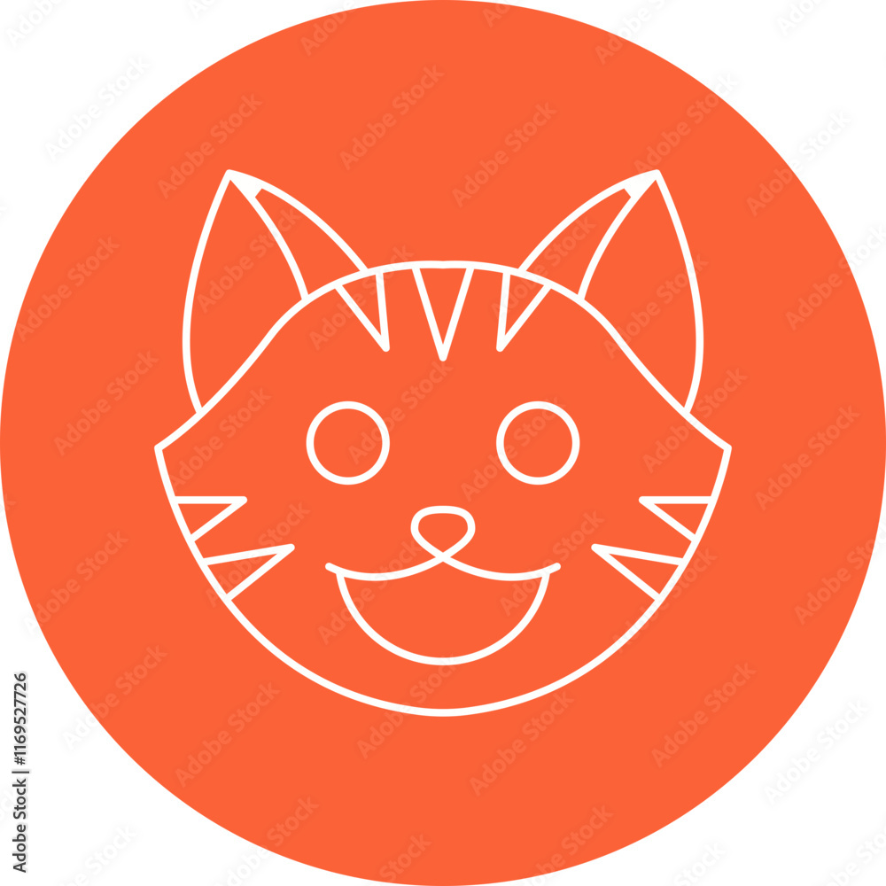 Obraz premium Cat Face icon single vector illustration