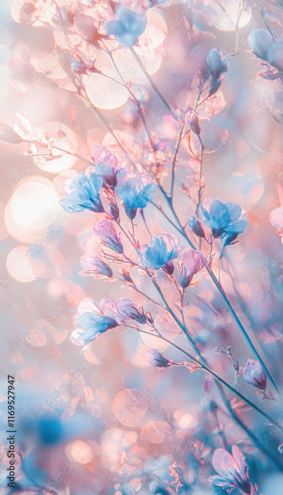 Soft Elegant Spring Abstract Background with Pastel Pink and Blue Brushstrokes