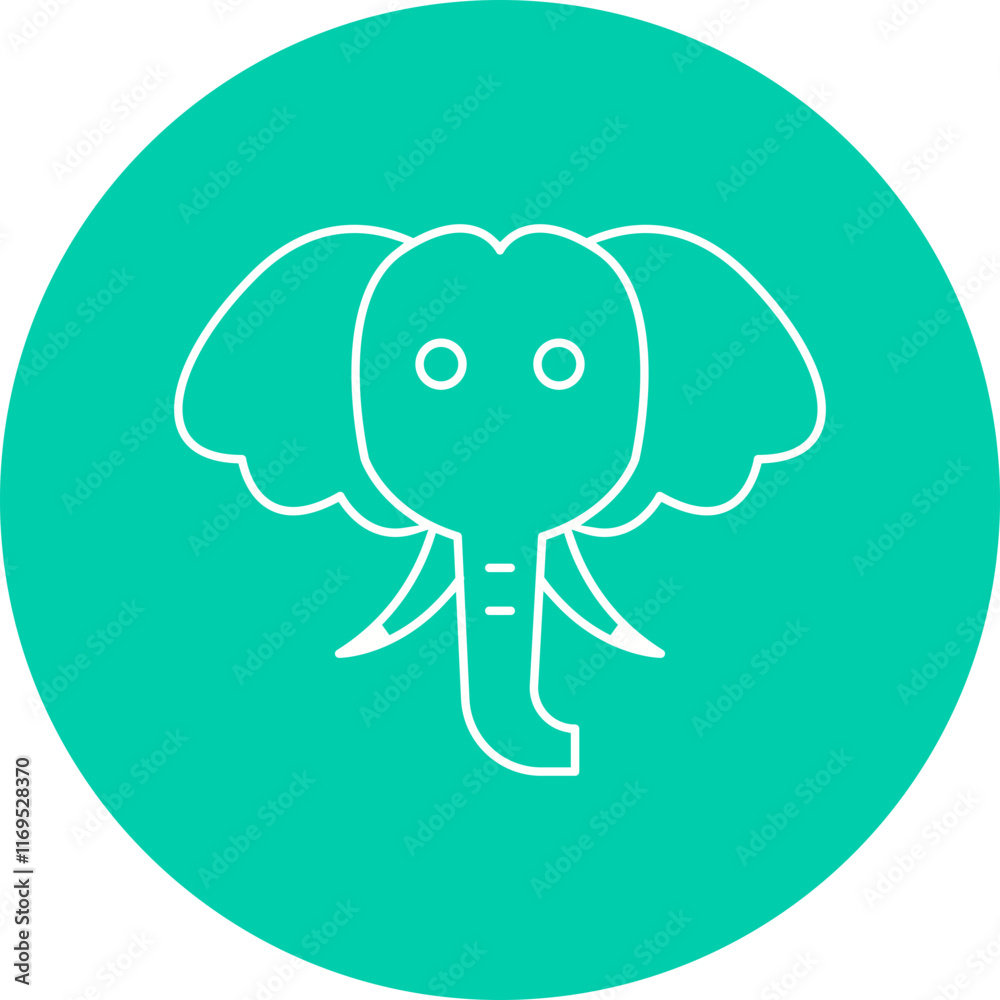 Elephant Face icon single vector illustration Elephant Face icon single vector illustration