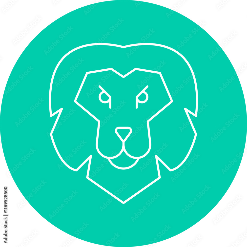 Lion Face icon single vector illustration Lion Face icon single vector illustration