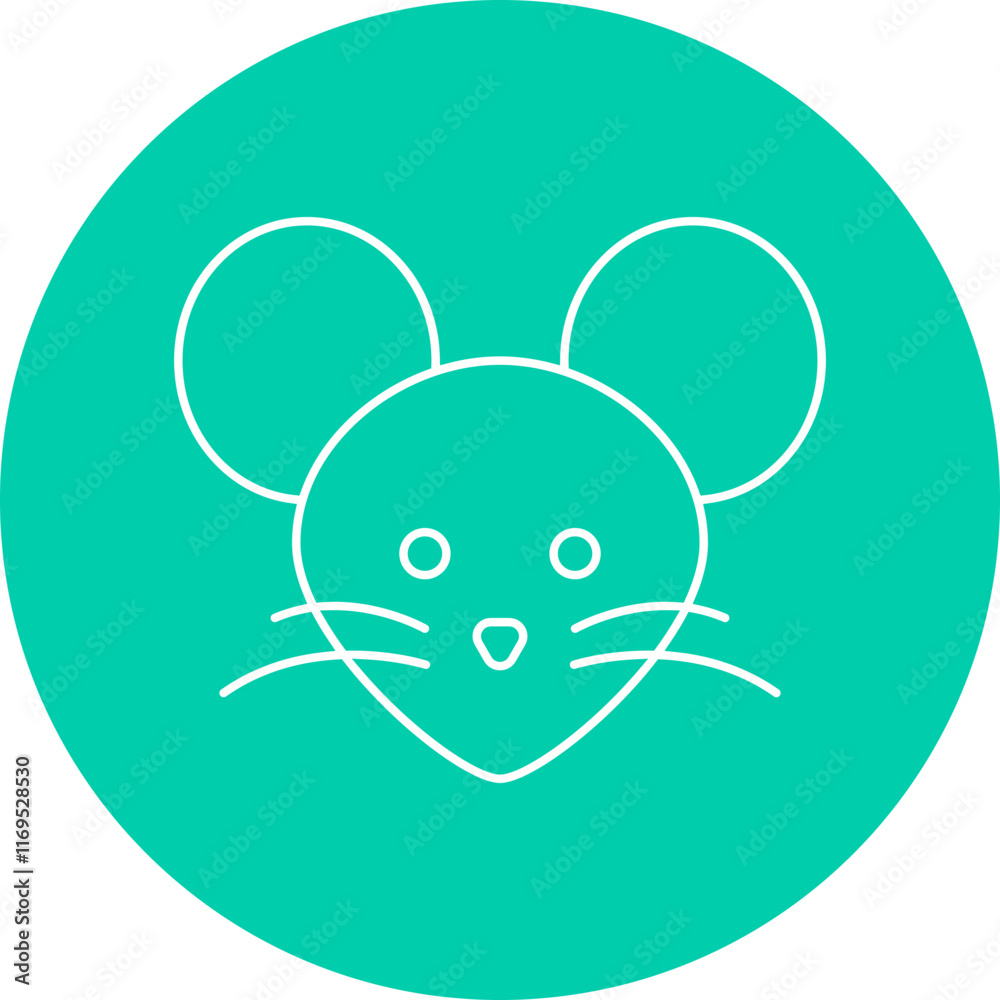 Mouse Face icon single vector illustration Mouse Face icon single vector illustration
