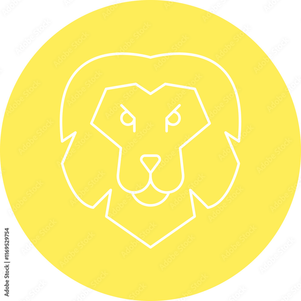 Lion Face icon single vector illustration Lion Face icon single vector illustration