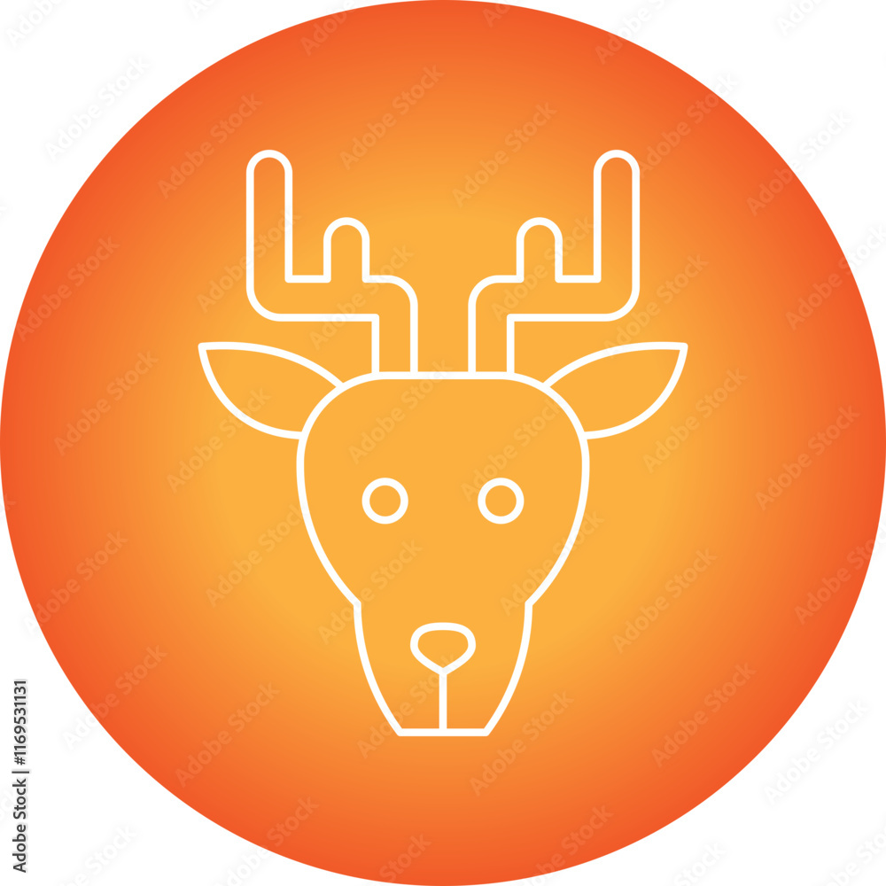Deer Face icon single vector illustration Deer Face icon single vector illustration