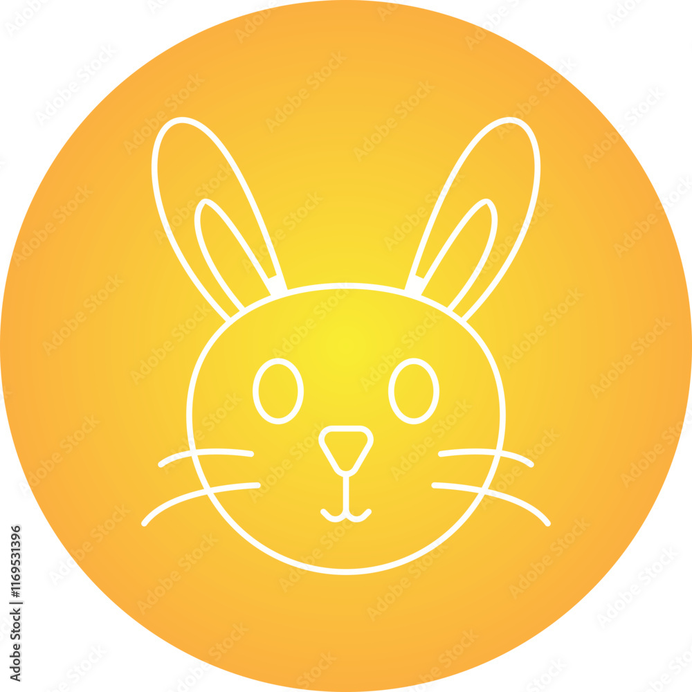 Obraz premium Rabbit Face icon single vector illustration
