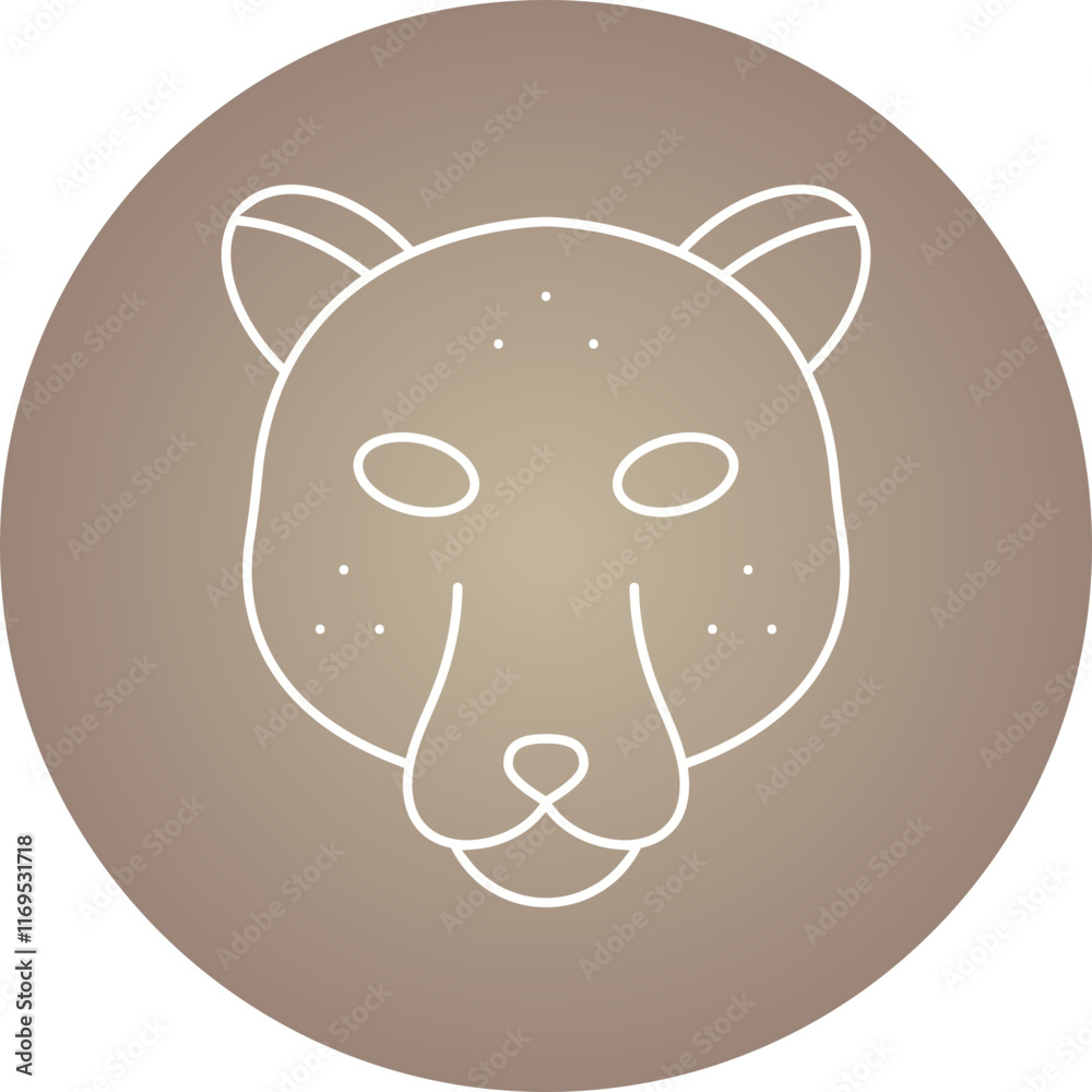 Naklejka premium Leopard Face icon single vector illustration