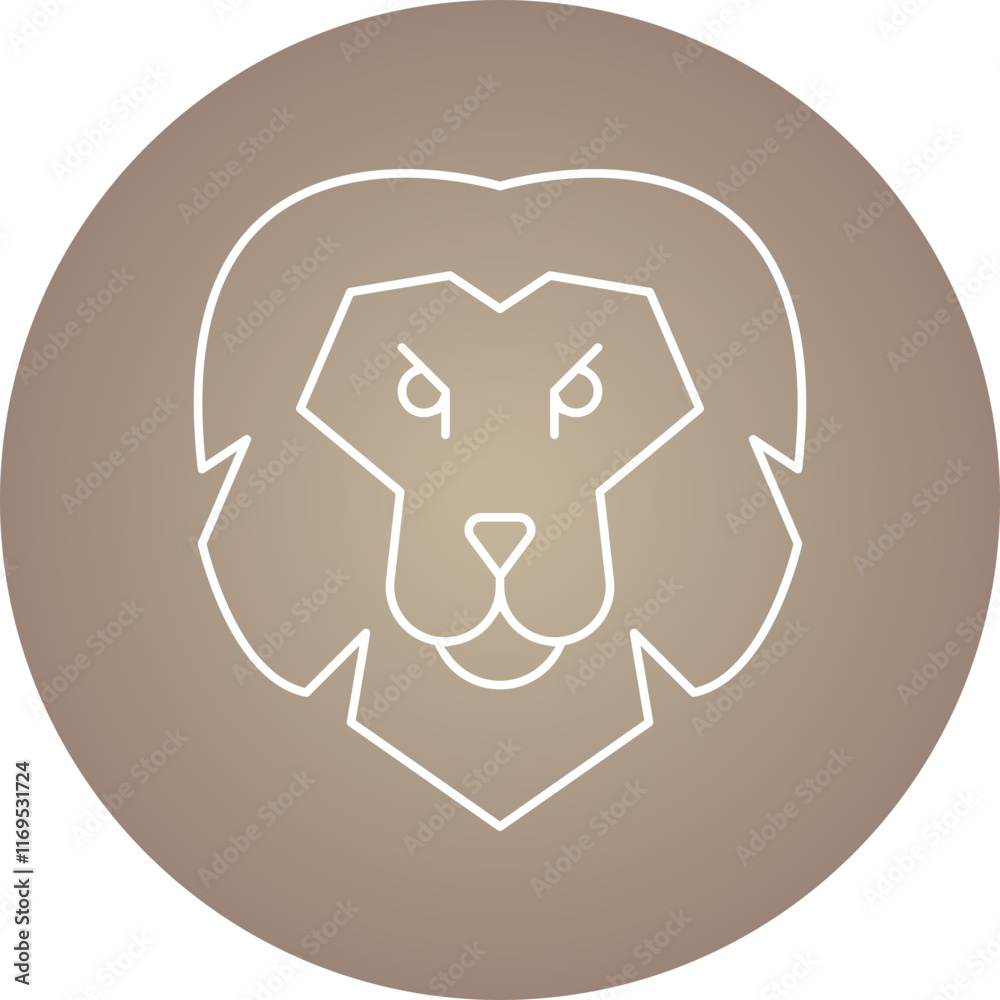 Lion Face icon single vector illustration Lion Face icon single vector illustration